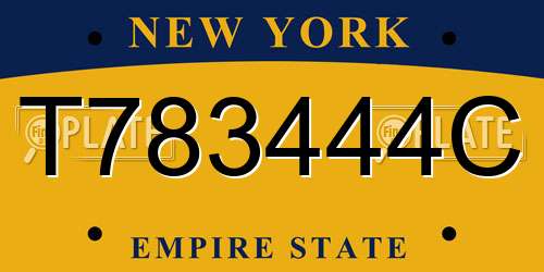 T783444C New York License Plate