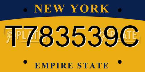T783539C New York License Plate