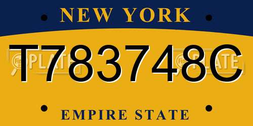 T783748C New York License Plate