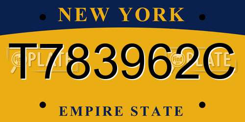 T783962C New York License Plate