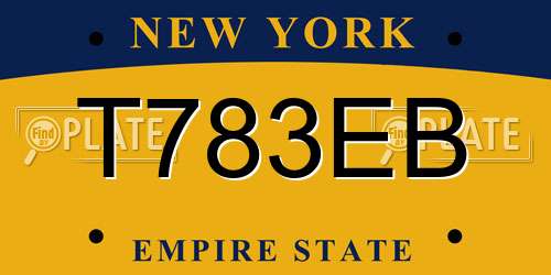 T783EB New York License Plate