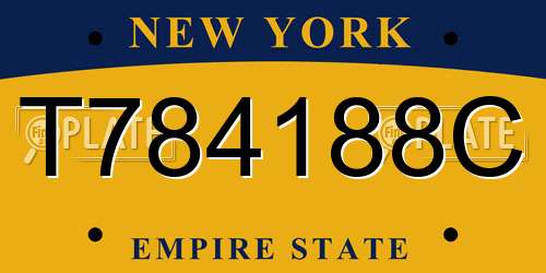T784188C New York License Plate