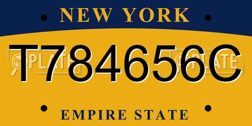 T784656C New York License Plate