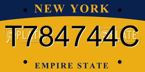 T784744C New York License Plate