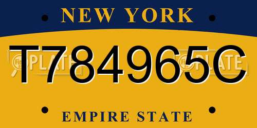 T784965C New York License Plate