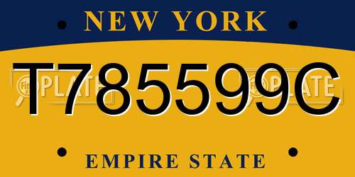 T785599C New York License Plate