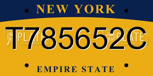 T785652C New York License Plate