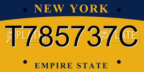 T785737C New York License Plate