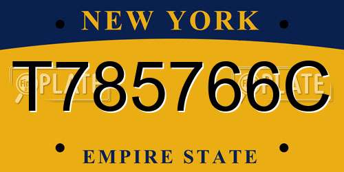T785766C New York License Plate