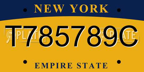 T785789C New York License Plate
