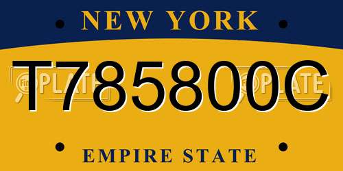 T785800C New York License Plate