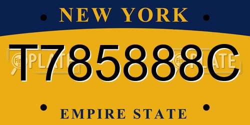 T785888C New York License Plate