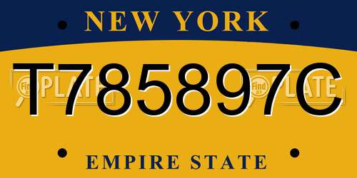 T785897C New York License Plate