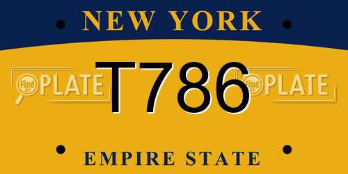 T786 New York License Plate