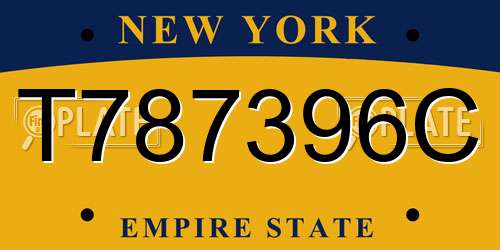 T787396C New York License Plate
