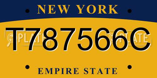 T787566C New York License Plate
