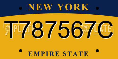 T787567C New York License Plate