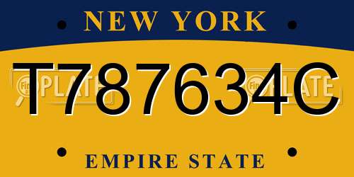 T787634C New York License Plate