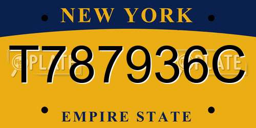 T787936C New York License Plate