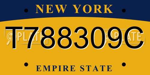 T788309C New York License Plate
