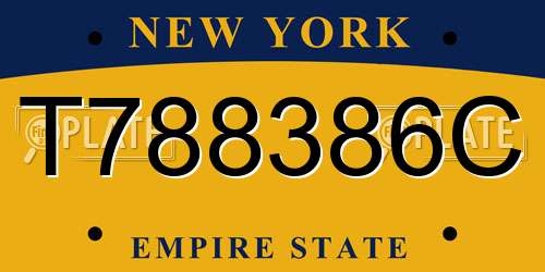 T788386C New York License Plate