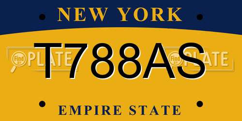T788AS New York License Plate