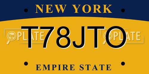 T78JTO New York License Plate