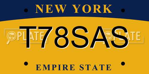 T78SAS New York License Plate