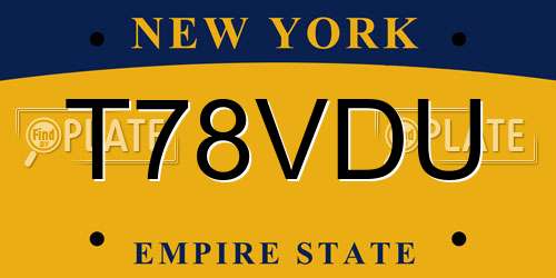 T78VDU New York License Plate