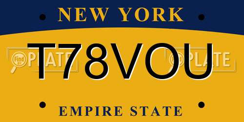 T78VOU New York License Plate