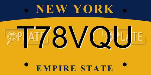 T78VQU New York License Plate