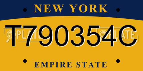 T790354C New York License Plate