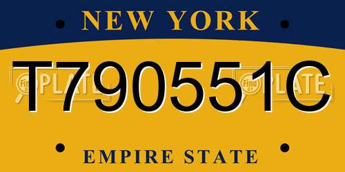 T790551C New York License Plate