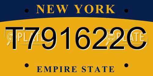 T791622C New York License Plate