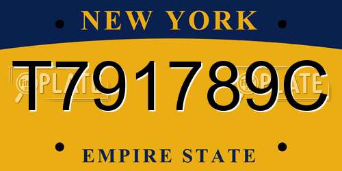 T791789C New York License Plate