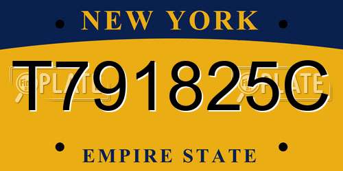 T791825C New York License Plate