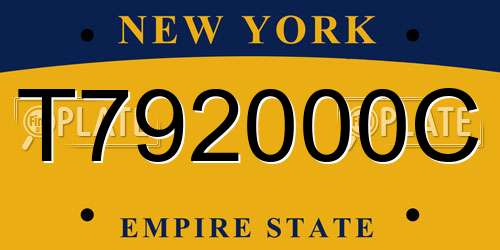 T792000C New York License Plate