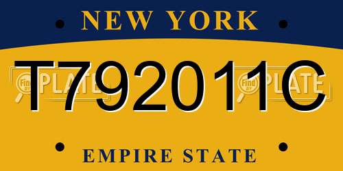 T792011C New York License Plate
