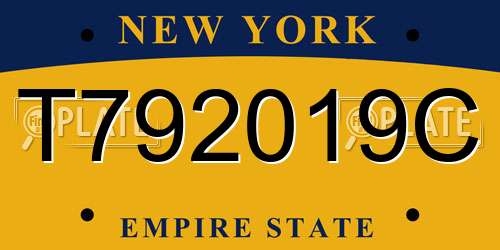 T792019C New York License Plate