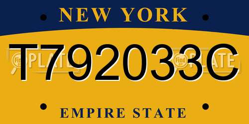 T792033C New York License Plate