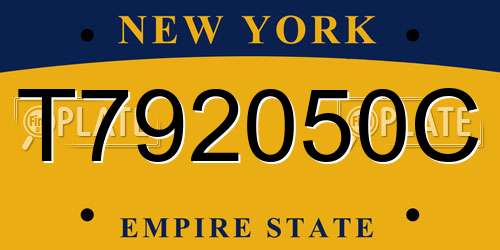 T792050C New York License Plate
