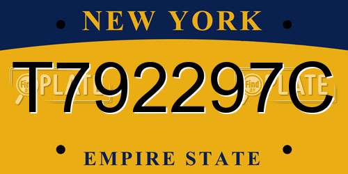 T792297C New York License Plate
