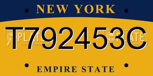 T792453C New York License Plate