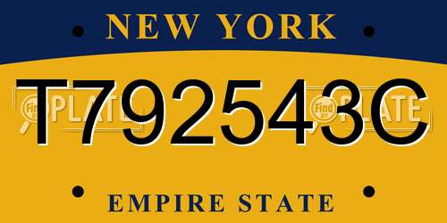 T792543C New York License Plate