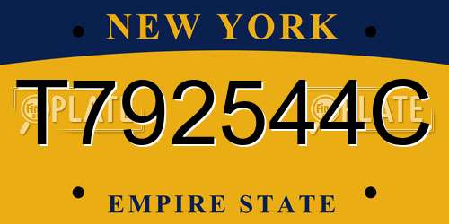 T792544C New York License Plate