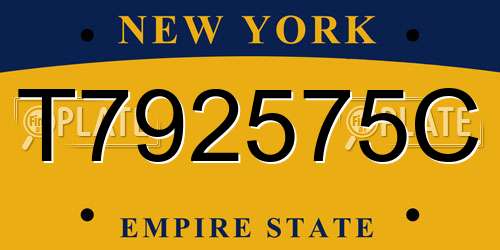 T792575C New York License Plate
