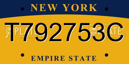 T792753C New York License Plate