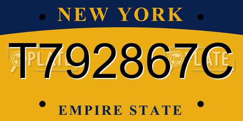 T792867C New York License Plate