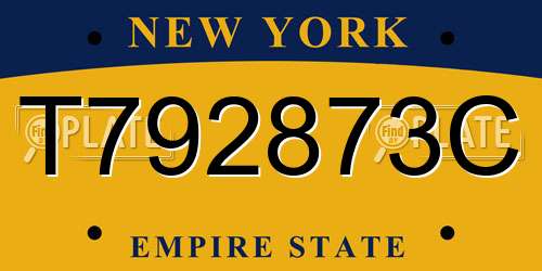 T792873C New York License Plate