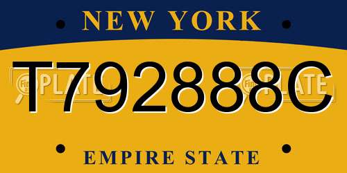 T792888C New York License Plate